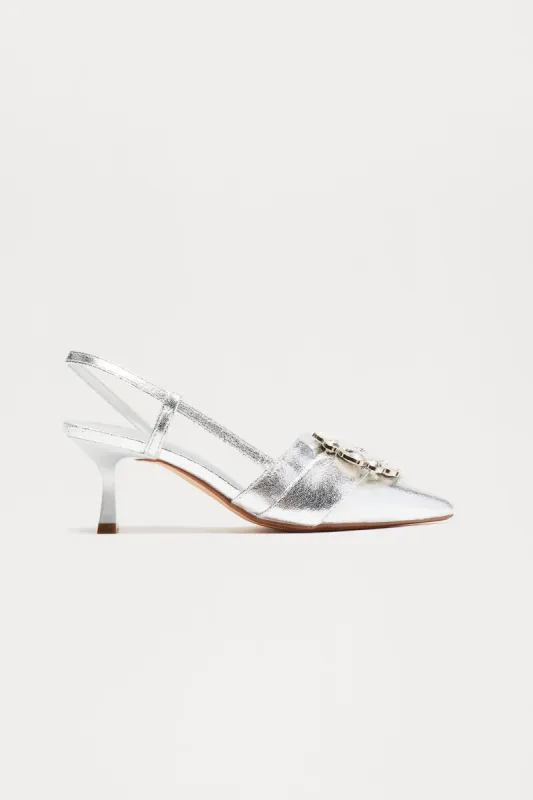 Forever Favorite Slingback Pumps - Silver sold by Fashion Nova