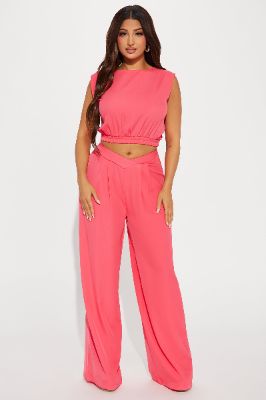 All The Right Moves Pant Set - Pink sold by Fashion Nova
