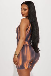 Burn Out Seamless Active Sports Bra - Orange/combo sold by Fashion Nova