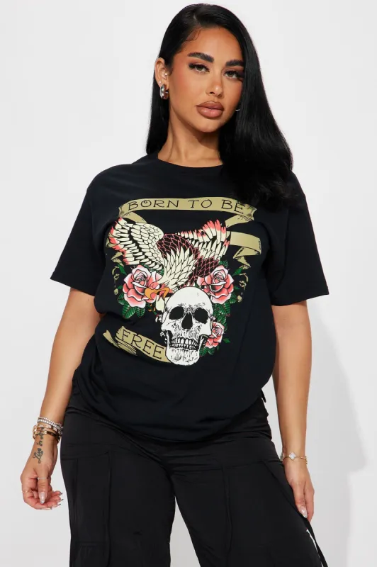 Born To Be Free Graphic Tee - Black sold by Fashion Nova