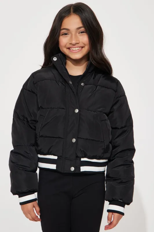 Mini Mrs. Jackson Puffer Jacket - Black sold by Fashion Nova