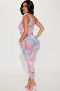 Floral Escape Mesh Midi Dress - Pink/combo sold by Fashion Nova