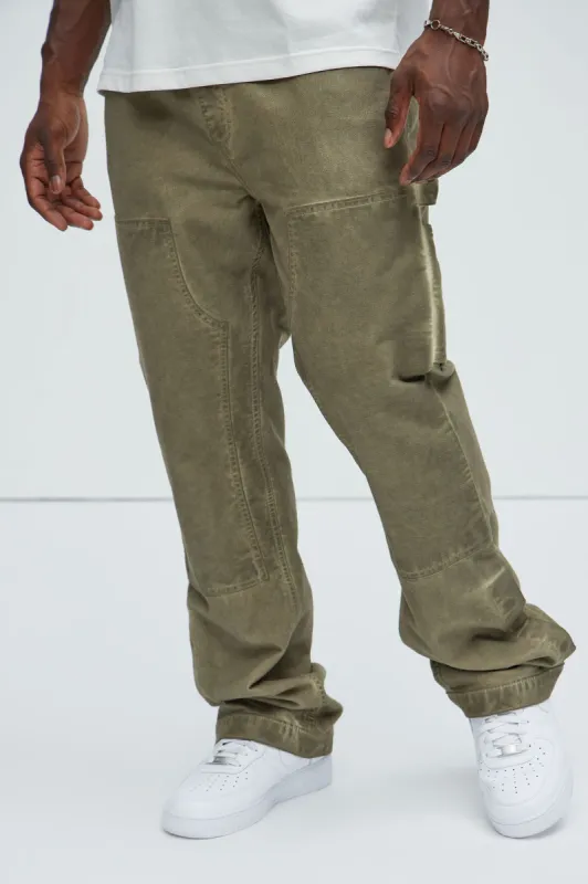 Deker Carpenter Flare Pants - Olive sold by Fashion Nova