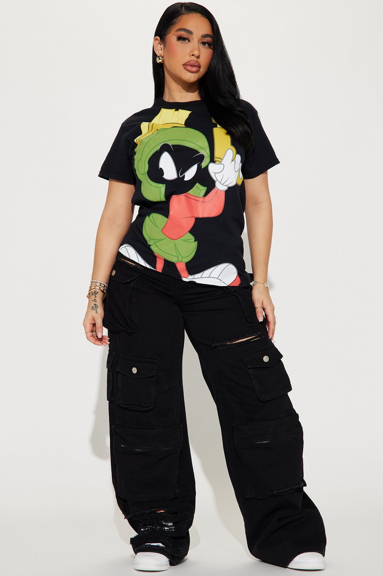 Marvin The Martian Jumbo Print Tee - Black sold by Fashion Nova product image thumbnail 2