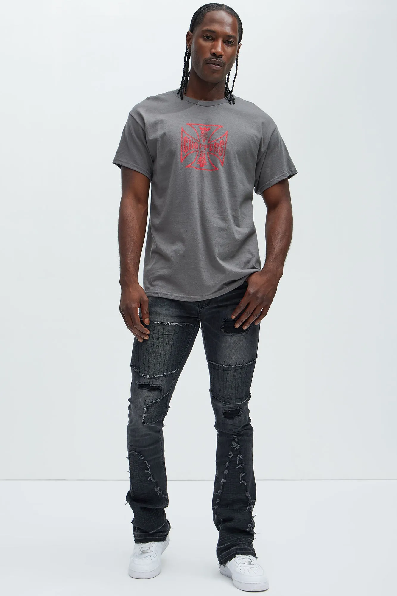West Coast Choppers Small Cross Short Sleeve Tee - Grey sold by Fashion Nova product image thumbnail 3