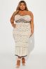 Illa Crochet Maxi Dress - Cream/combo sold by Fashion Nova