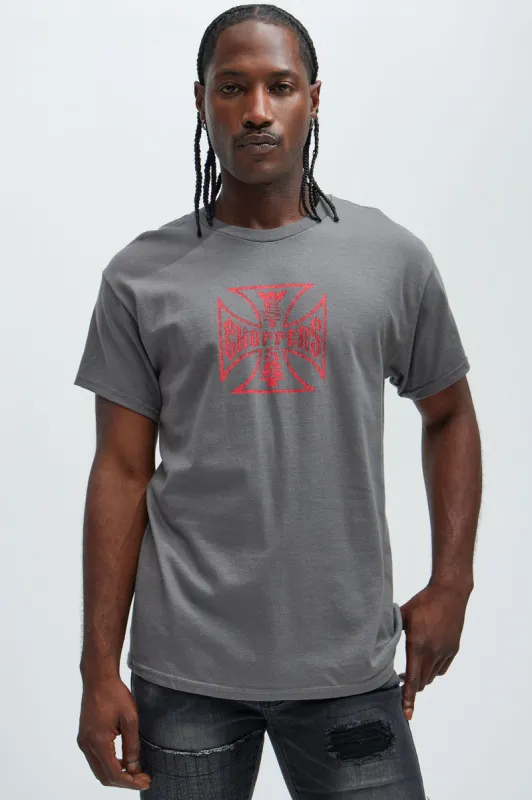 West Coast Choppers Small Cross Short Sleeve Tee - Grey sold by Fashion Nova