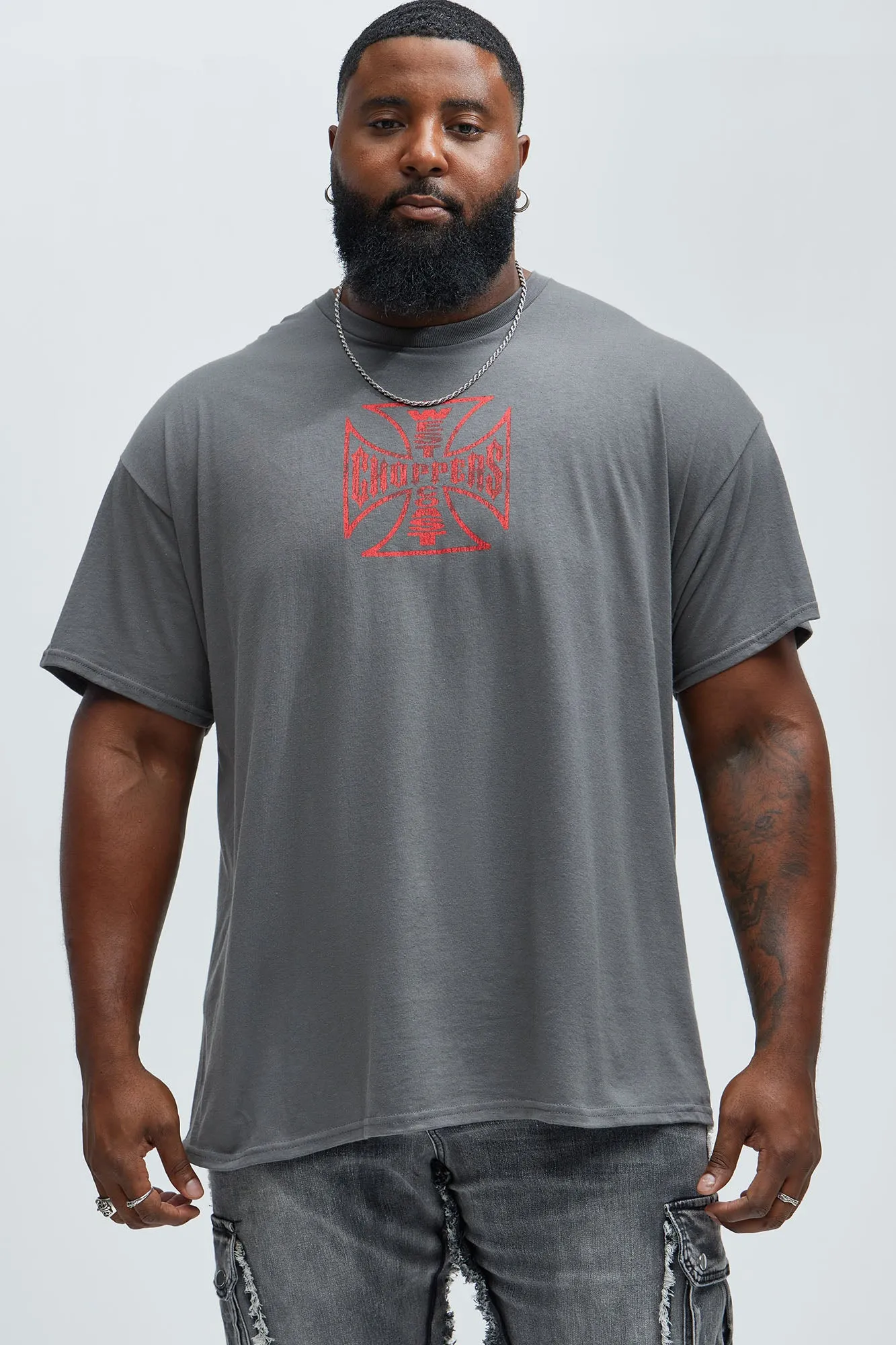 West Coast Choppers Small Cross Short Sleeve Tee - Grey sold by Fashion Nova product image thumbnail 4