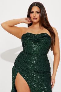 Gianna Sequin Gown - Hunter sold by Fashion Nova