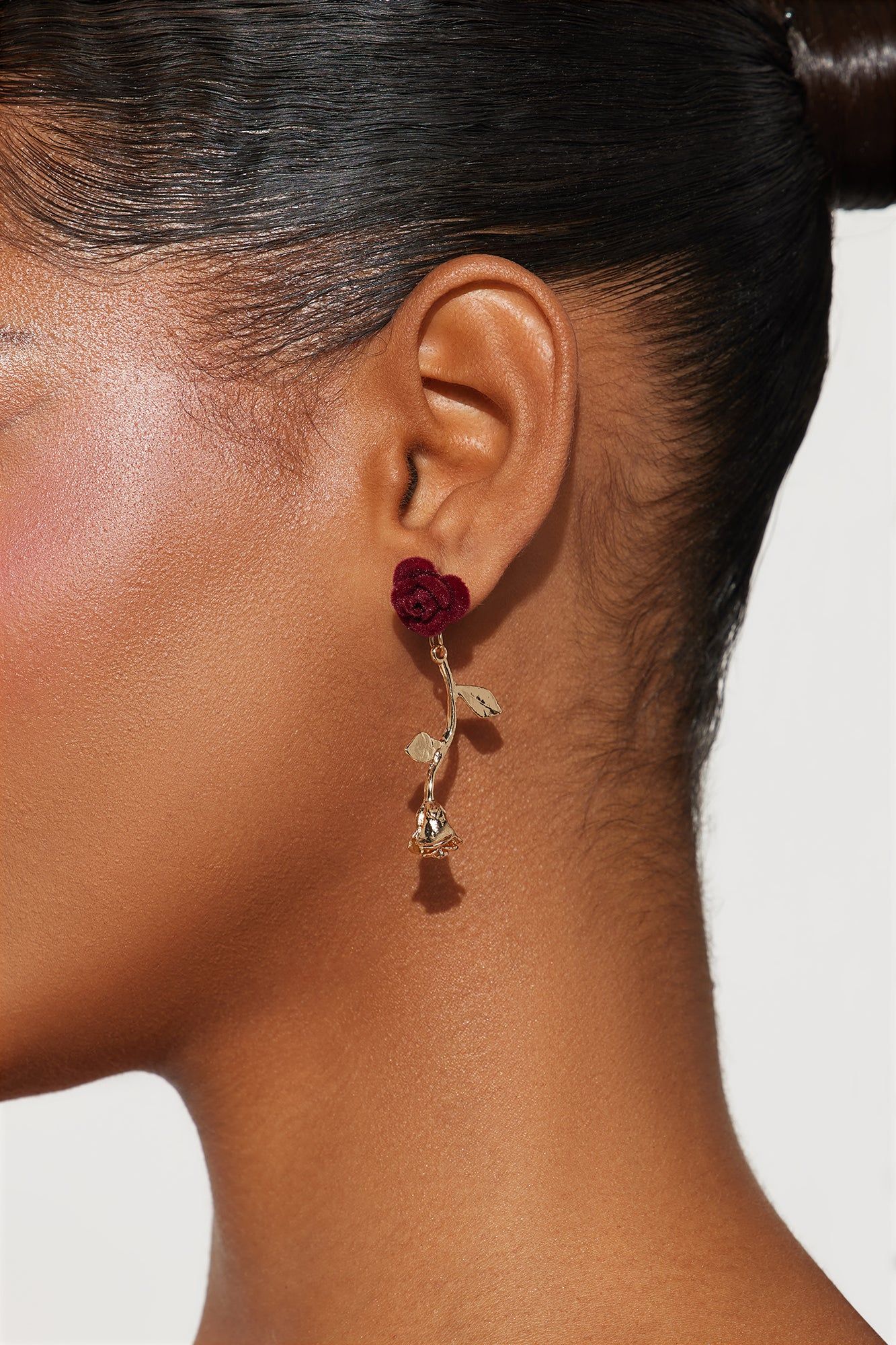 Floral Essence Earrings - Gold/Red sold by Fashion Nova