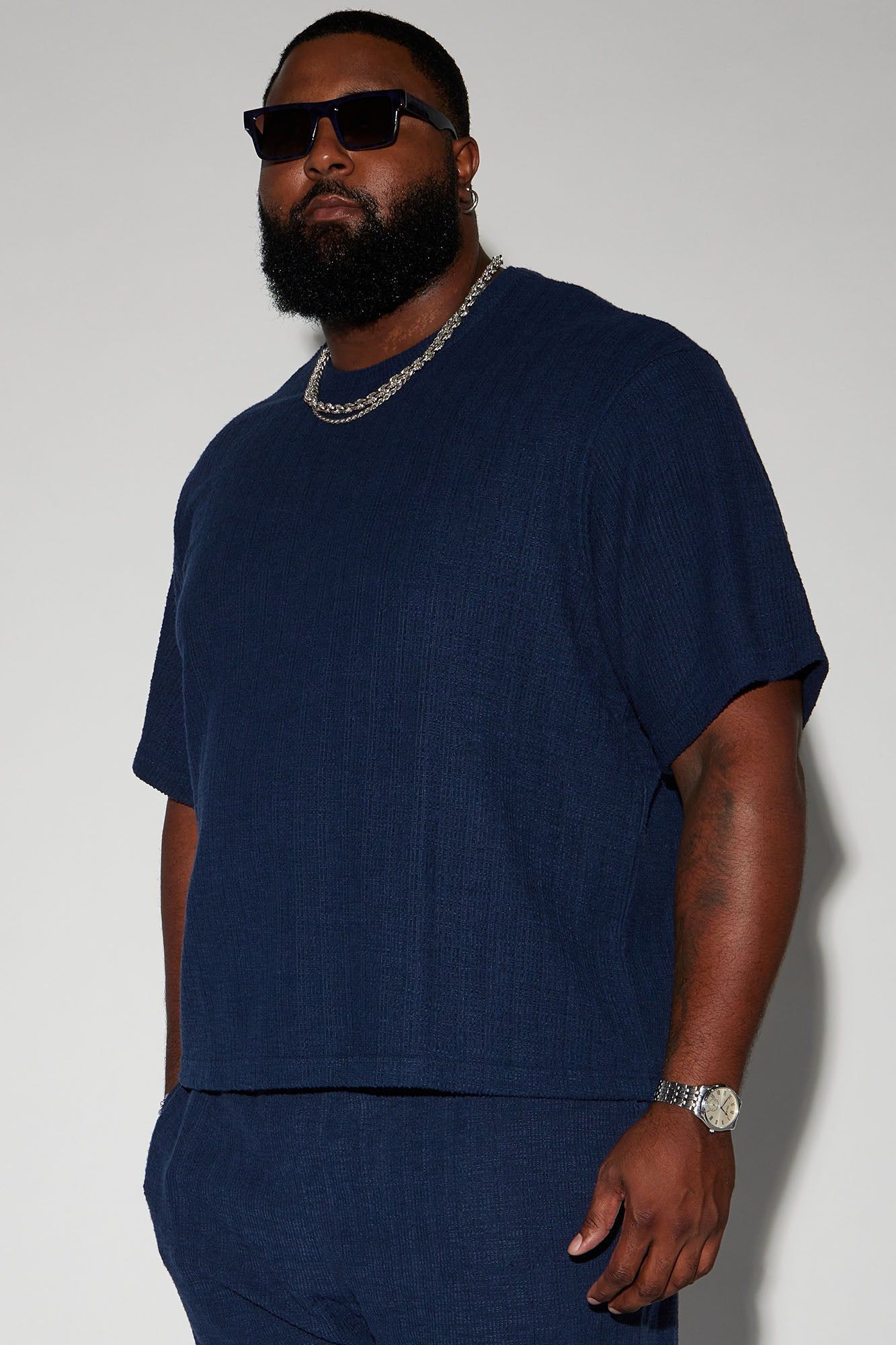 Dean Textured Short Sleeve Tee - Navy sold by Fashion Nova product image thumbnail 11