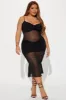 Can't Forget Me Mesh Midi Dress - Black sold by Fashion Nova