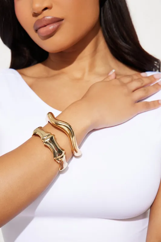 Ivette 2 Piece Bracelet Set - Gold sold by Fashion Nova