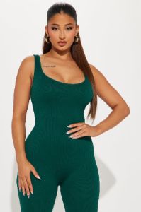 Give Me A Reason Seamless Jumpsuit - Hunter sold by Fashion Nova