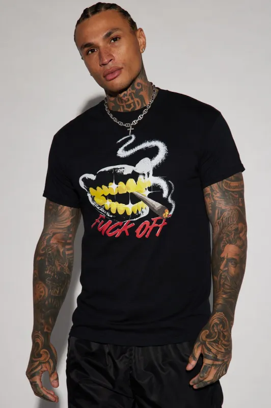 Bruh Fuck Off Short Sleeve Tee - Black sold by Fashion Nova