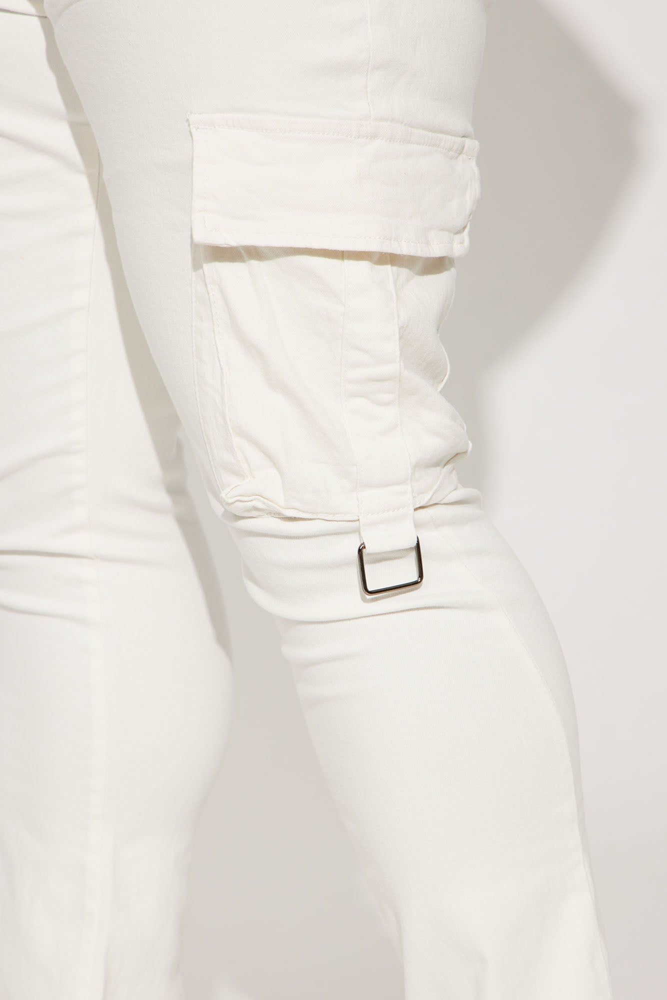 Not The Same Cargo Stacked Skinny Flare Jeans - White sold by Fashion Nova product image thumbnail 8