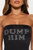 Dump Him Romper - Black sold by Fashion Nova