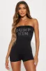 Dump Him Romper - Black sold by Fashion Nova