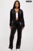 Velour Playboy Zip Font Hoodie - Black sold by Fashion Nova