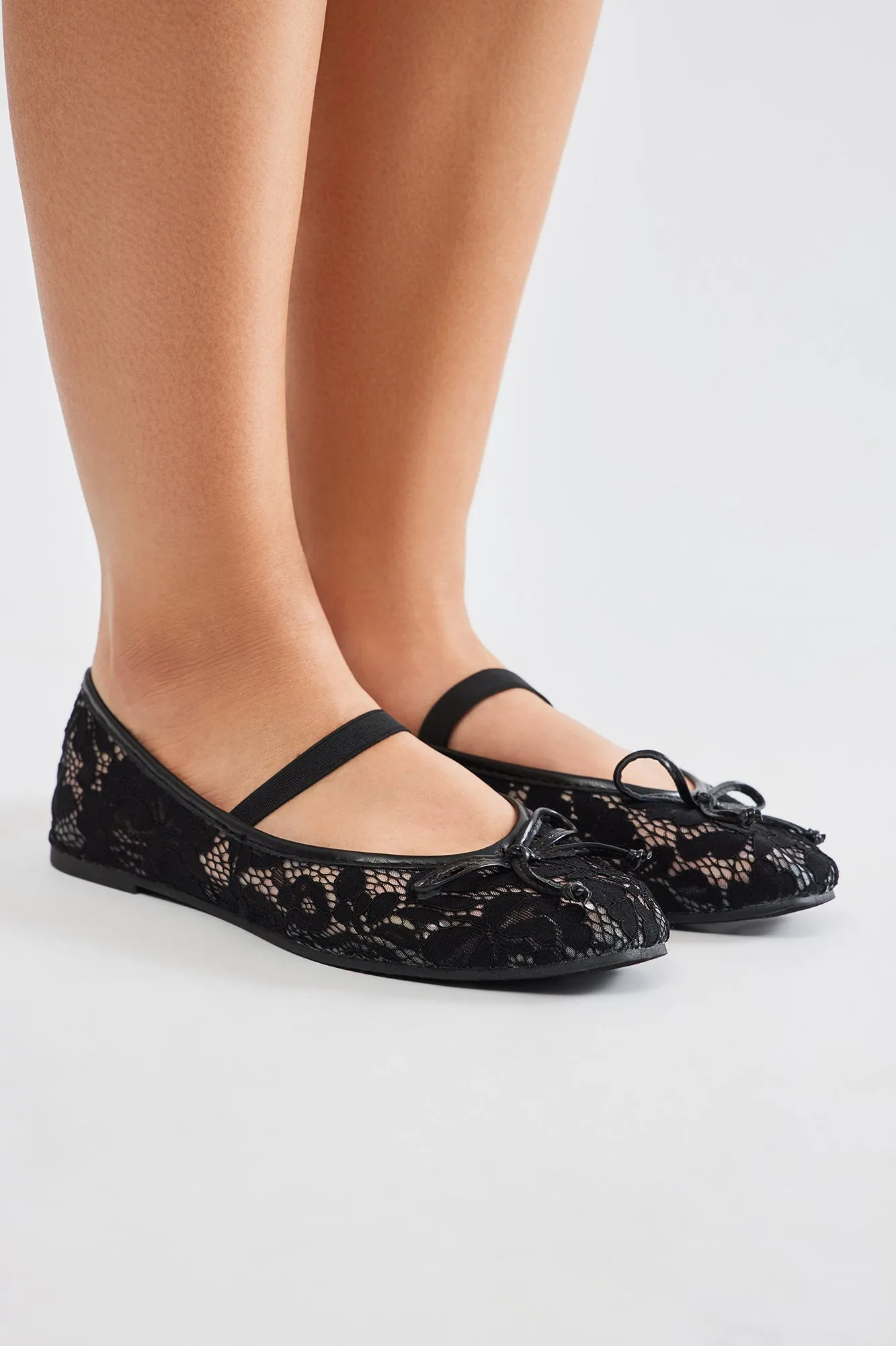 Saphire Lace Ballet Flats - Black sold by Fashion Nova