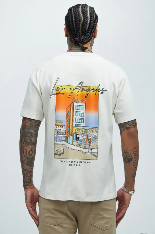 Los Angeles Find Your Joy Short Sleeve Tee - Cream sold by Fashion Nova