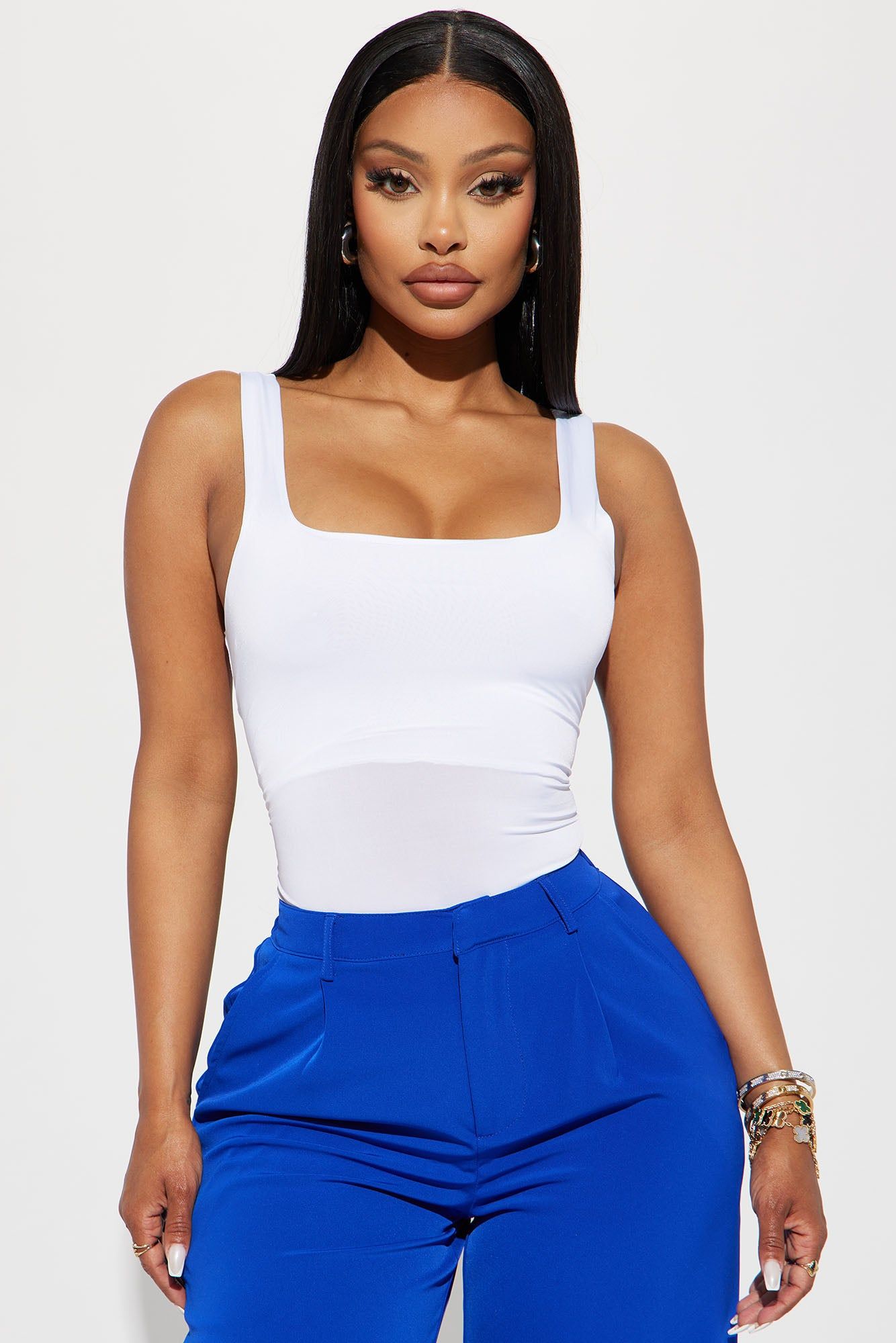 Kiara Double Lined Tank Top - White sold by Fashion Nova
