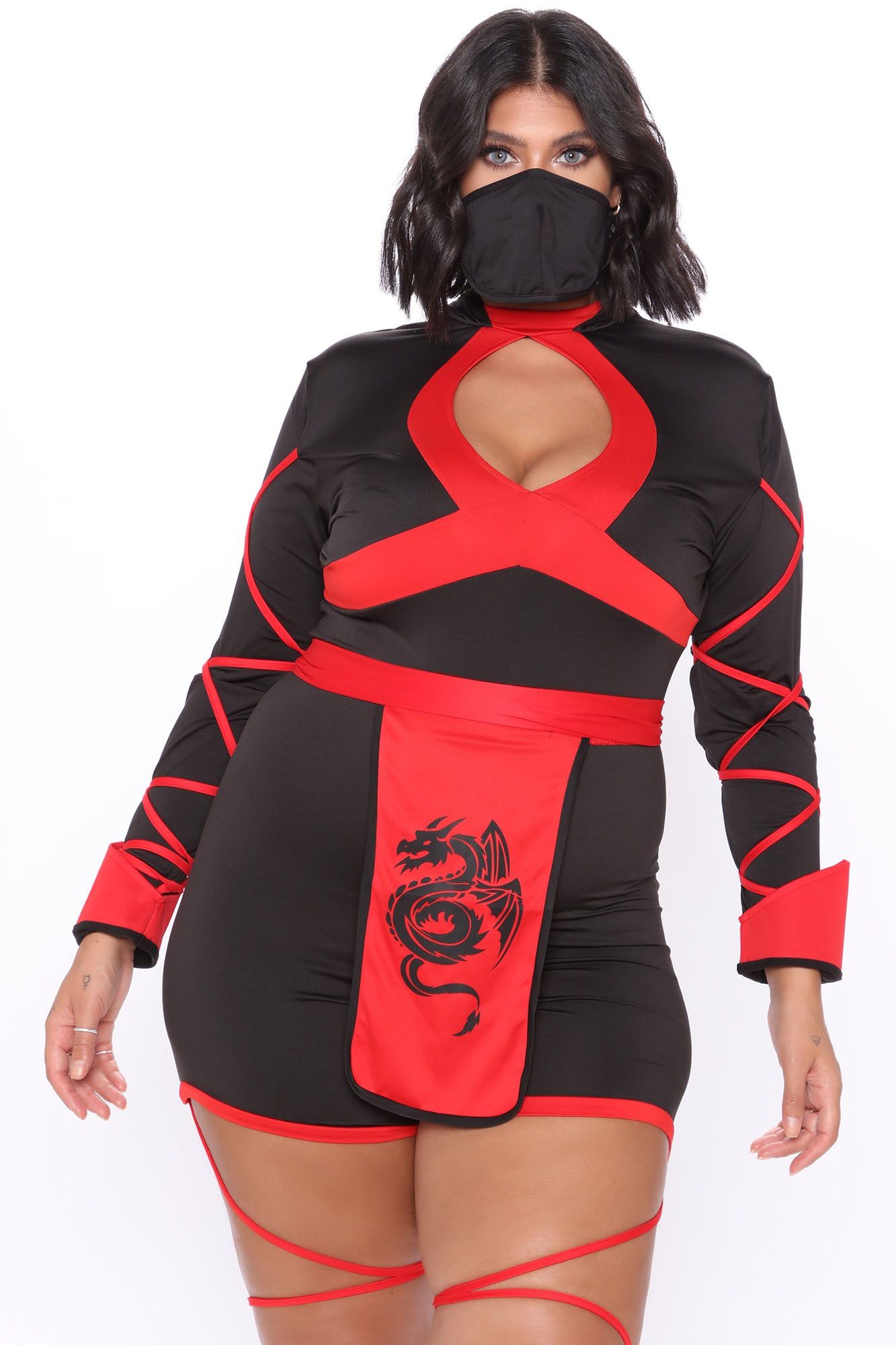 Dragon Ninja 3 Piece Costume Set - Black/Red sold by Fashion Nova product image thumbnail 12