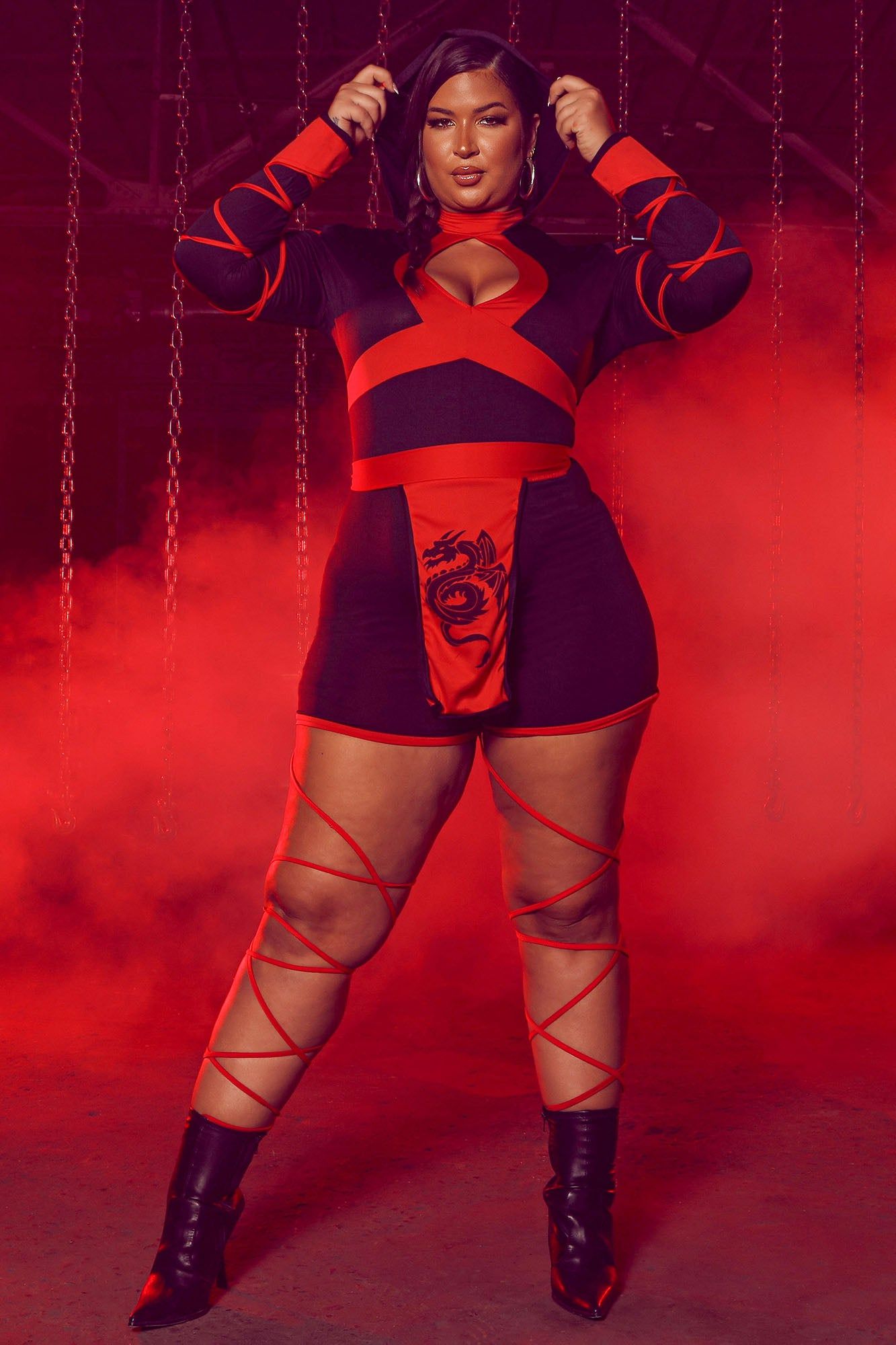 Dragon Ninja 3 Piece Costume Set - Black/Red sold by Fashion Nova product image thumbnail 9