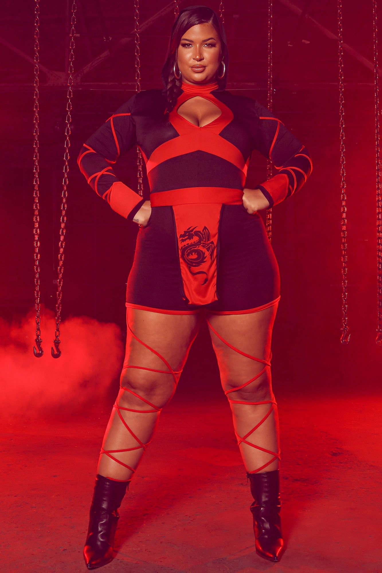 Dragon Ninja 3 Piece Costume Set - Black/Red sold by Fashion Nova product image thumbnail 10