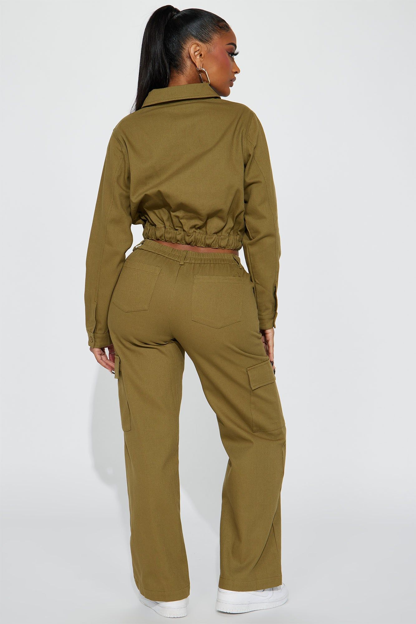 On Auto Pilot Cargo Pant Set - Olive sold by Fashion Nova product image thumbnail 4