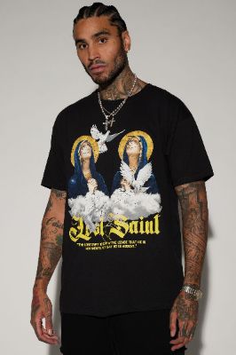 Praying Lost Saint Short Sleeve Tee - Black sold by Fashion Nova