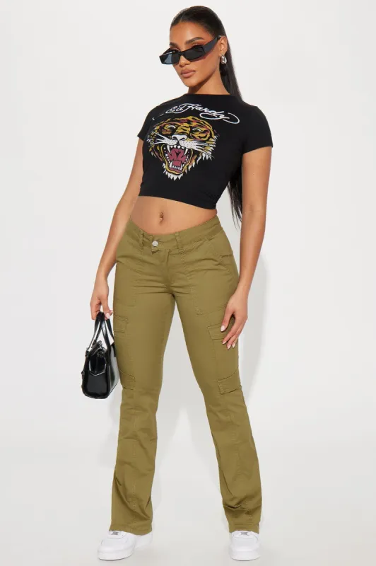 Won't Forget You Cargo Boot Cut Pant - Olive sold by Fashion Nova