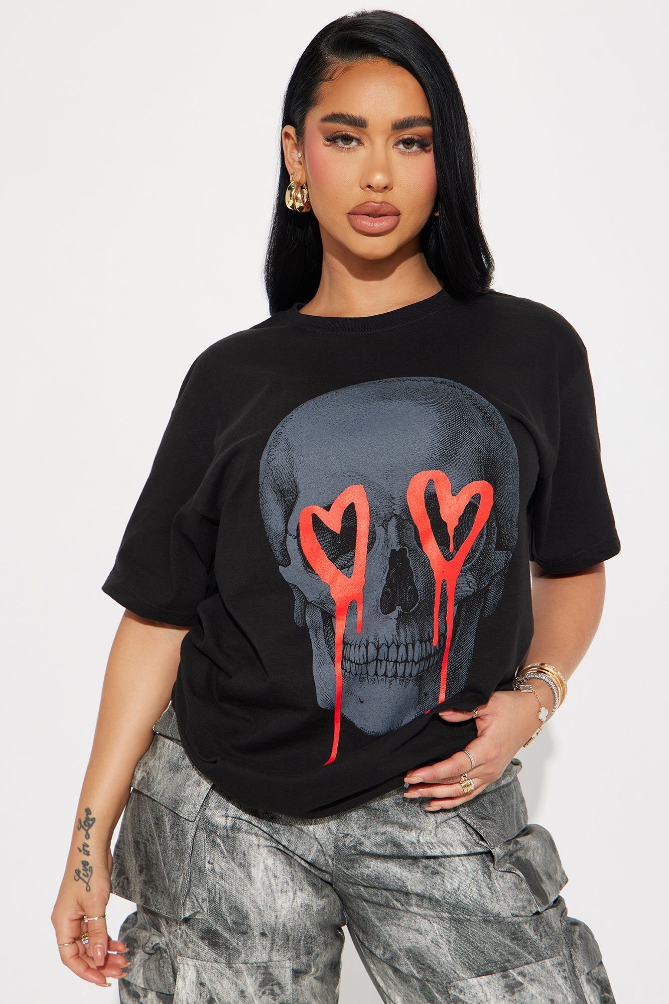 Eternal Love Skull Tshirt - Black sold by Fashion Nova