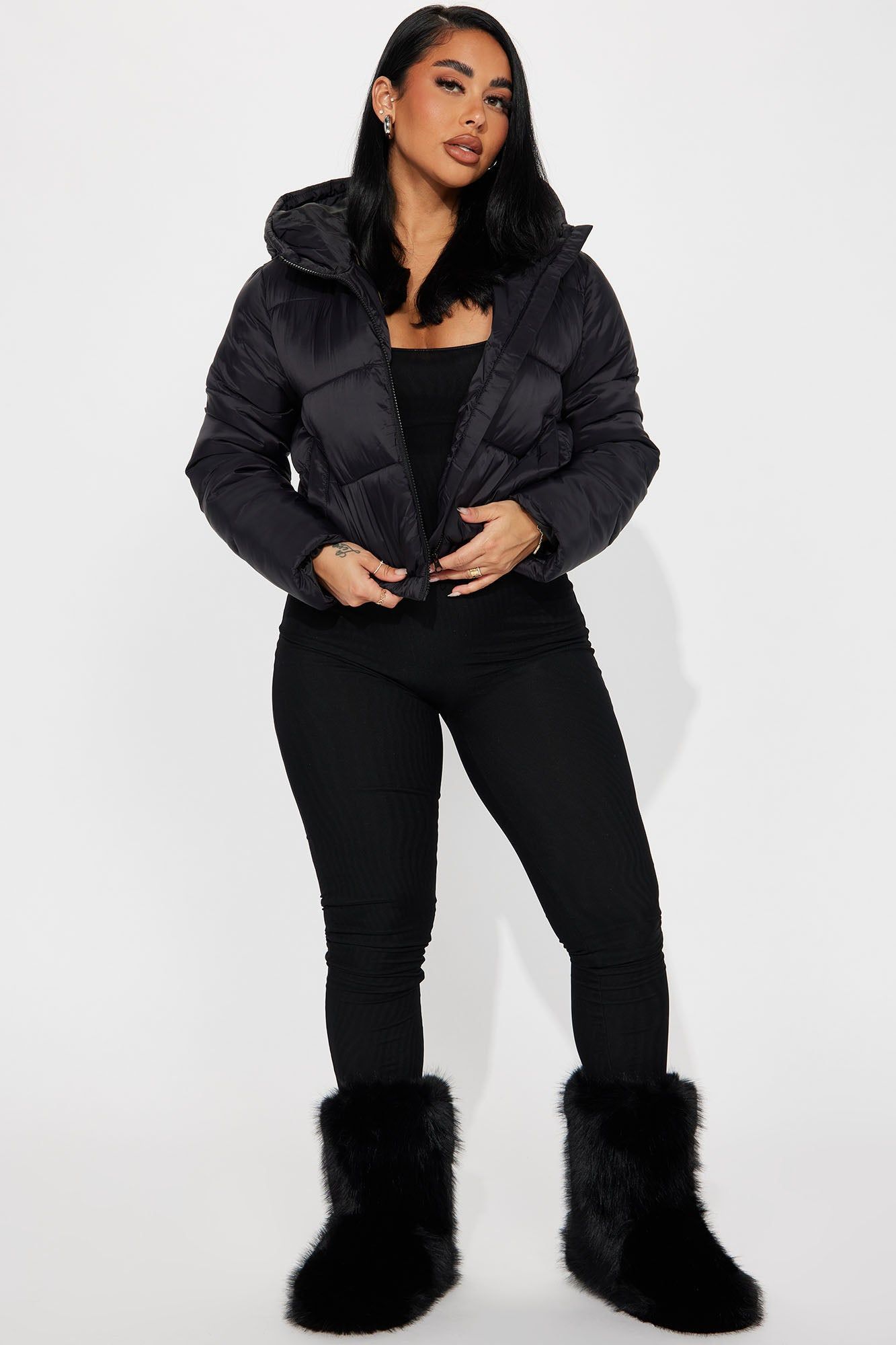 Up And About Puffer Coat - Black sold by Fashion Nova product image thumbnail 2