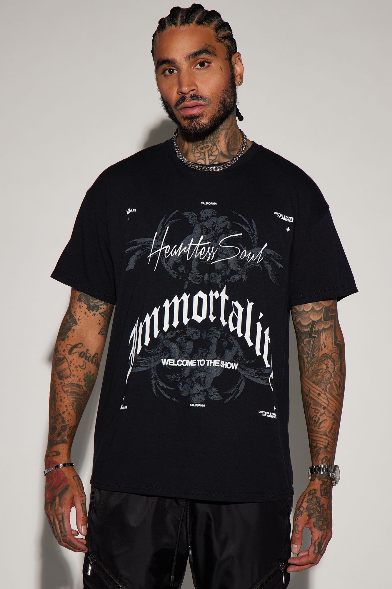 Heartless Soul Short Sleeve Tee - Black sold by Fashion Nova