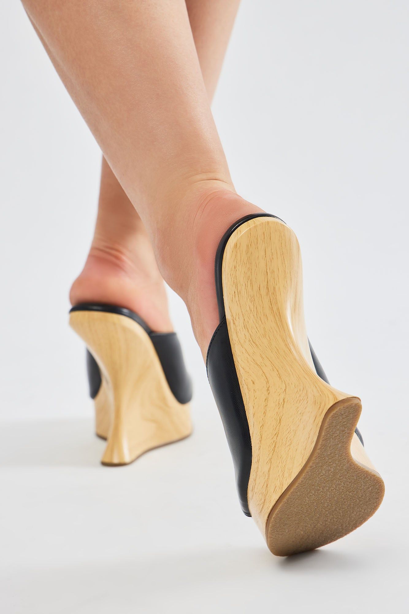 Back In Time Novelty Wedges - Black sold by Fashion Nova product image thumbnail 3