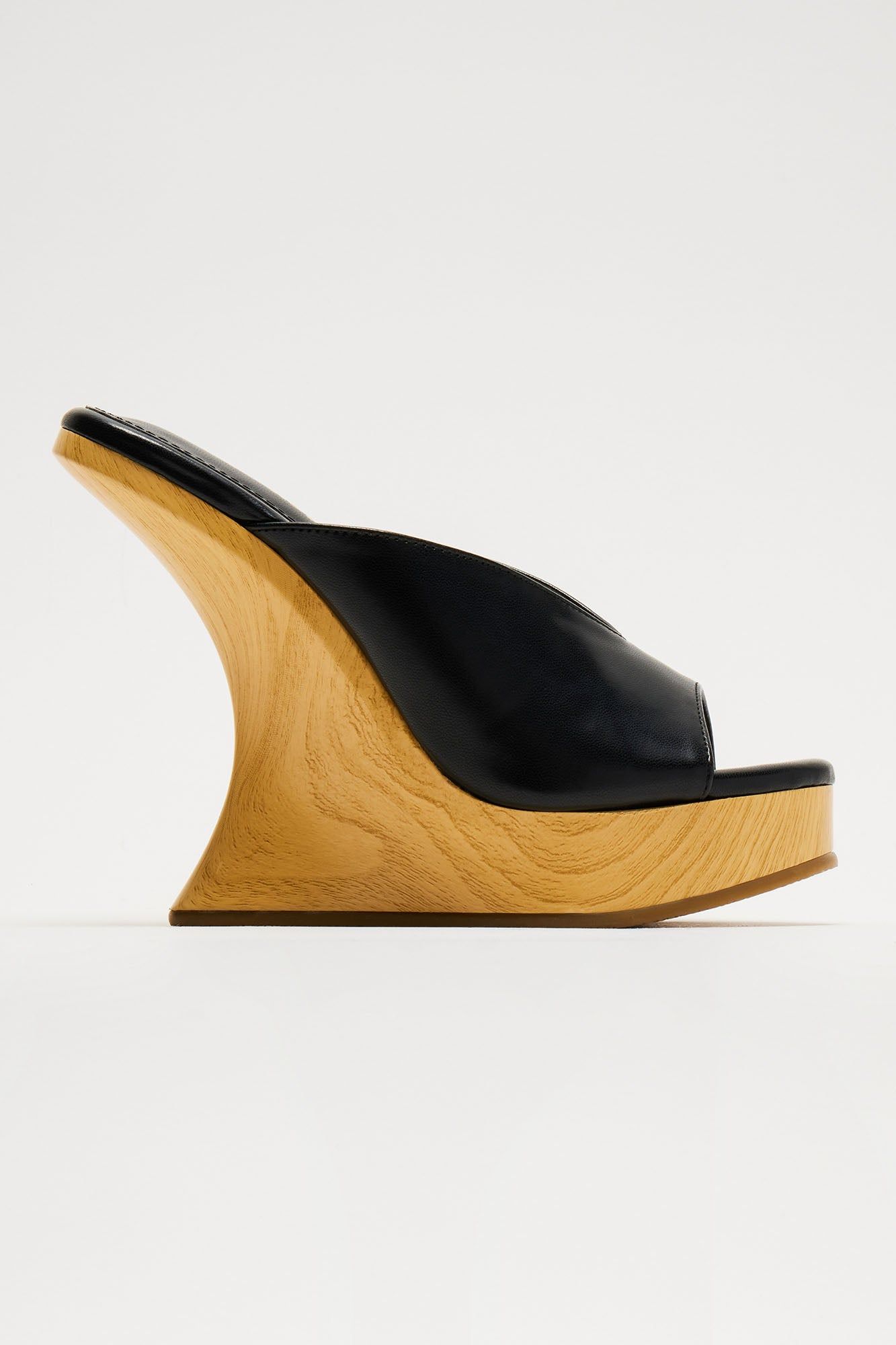 Back In Time Novelty Wedges - Black sold by Fashion Nova product image thumbnail 4