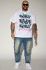 Burn Baby Burn Short Sleeve Tee - White sold by Fashion Nova