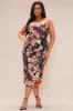 Kelli Floral Embroidered Midi Dress - Black/combo sold by Fashion Nova
