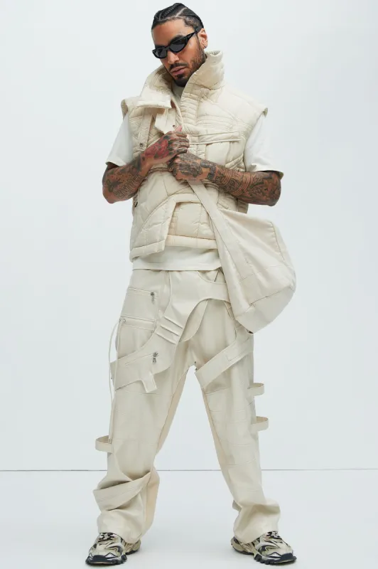 Split Vision Quilted Vest - Cream sold by Fashion Nova