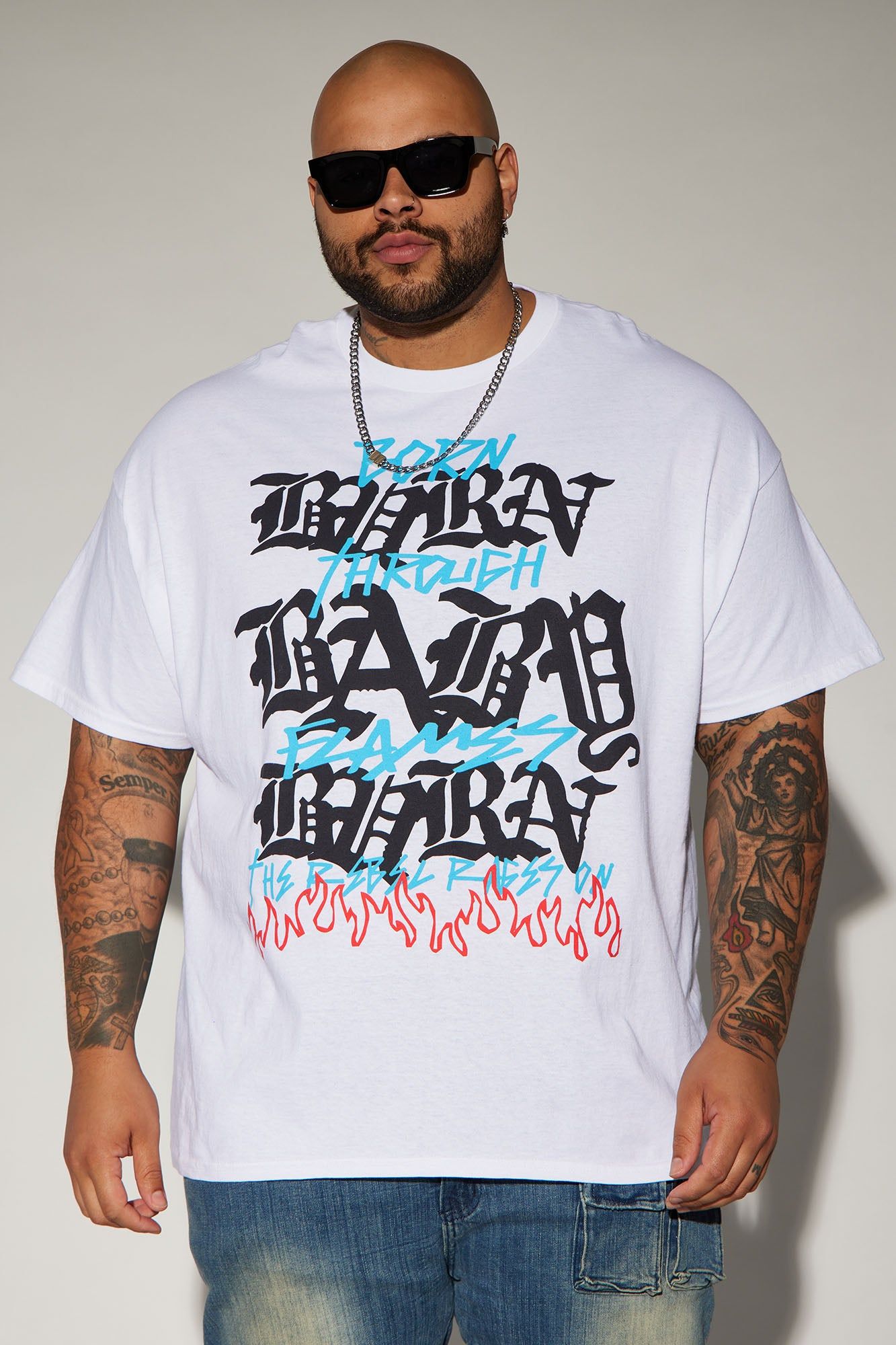 Burn Baby Burn Short Sleeve Tee - White sold by Fashion Nova product image thumbnail 4