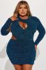 Kristina Cut Out Mini Dress - Teal sold by Fashion Nova