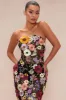 Kelli Floral Embroidered Midi Dress - Black/combo sold by Fashion Nova