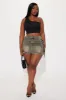 Feel My Vibe Lace Up Denim Mini Skirt - Vintage Wash sold by Fashion Nova