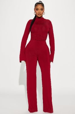 Pour Some Merlot Jumpsuit - Wine sold by Fashion Nova