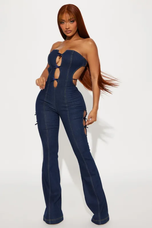Heaven Denim Jumpsuit - Dark Wash sold by Fashion Nova