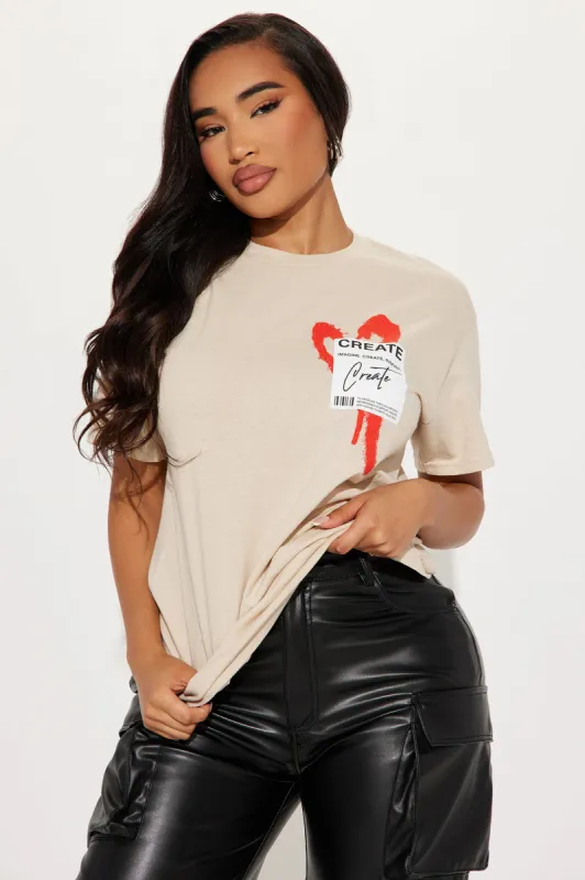 Create What You Love Graphic Tee - Sand sold by Fashion Nova