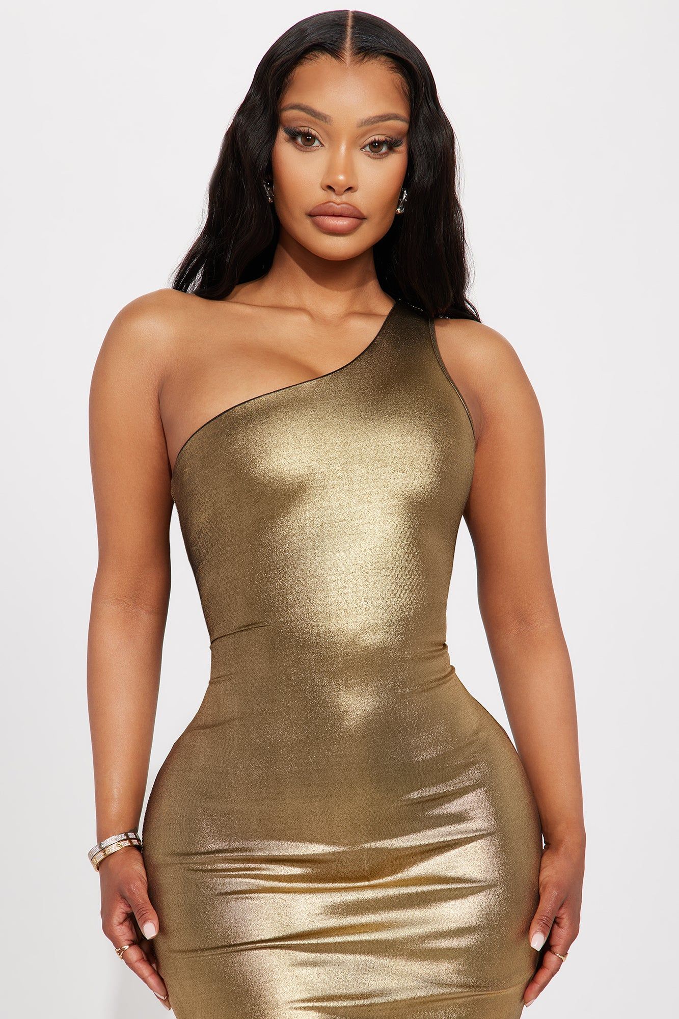 Shani Metallic Midi Dress - Gold sold by Fashion Nova product image thumbnail 2
