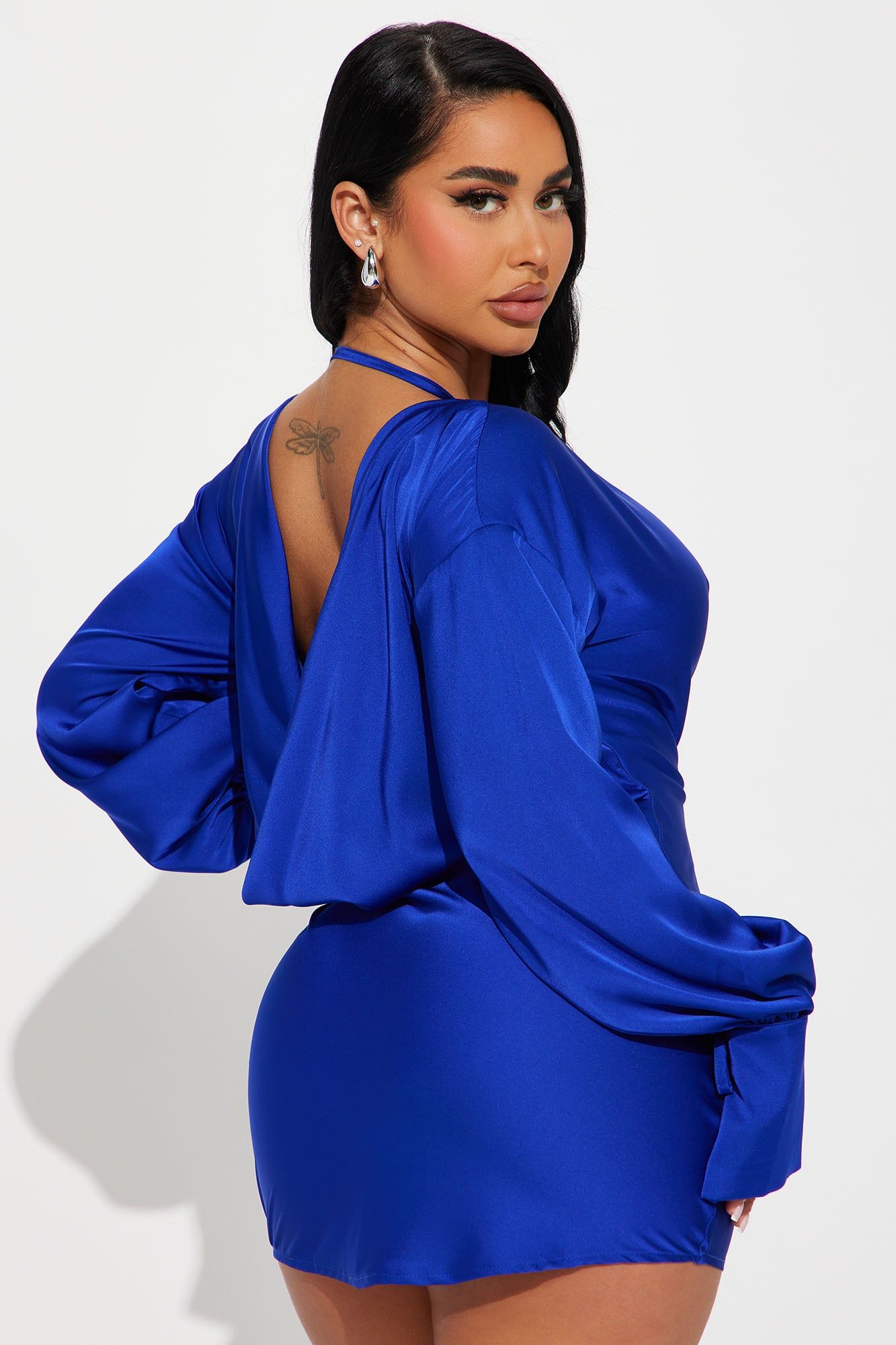 Roselyn Satin Mini Dress - Blue sold by Fashion Nova product image thumbnail 3
