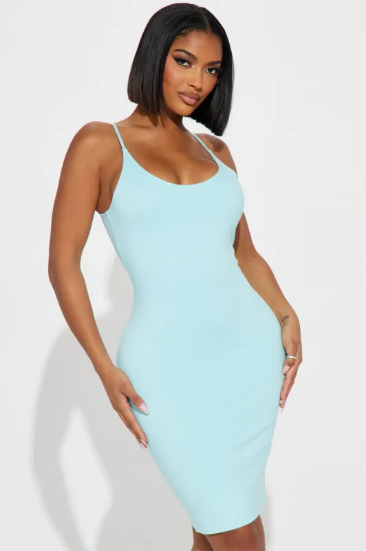 My Main Chic Midi Dress - Turquoise sold by Fashion Nova